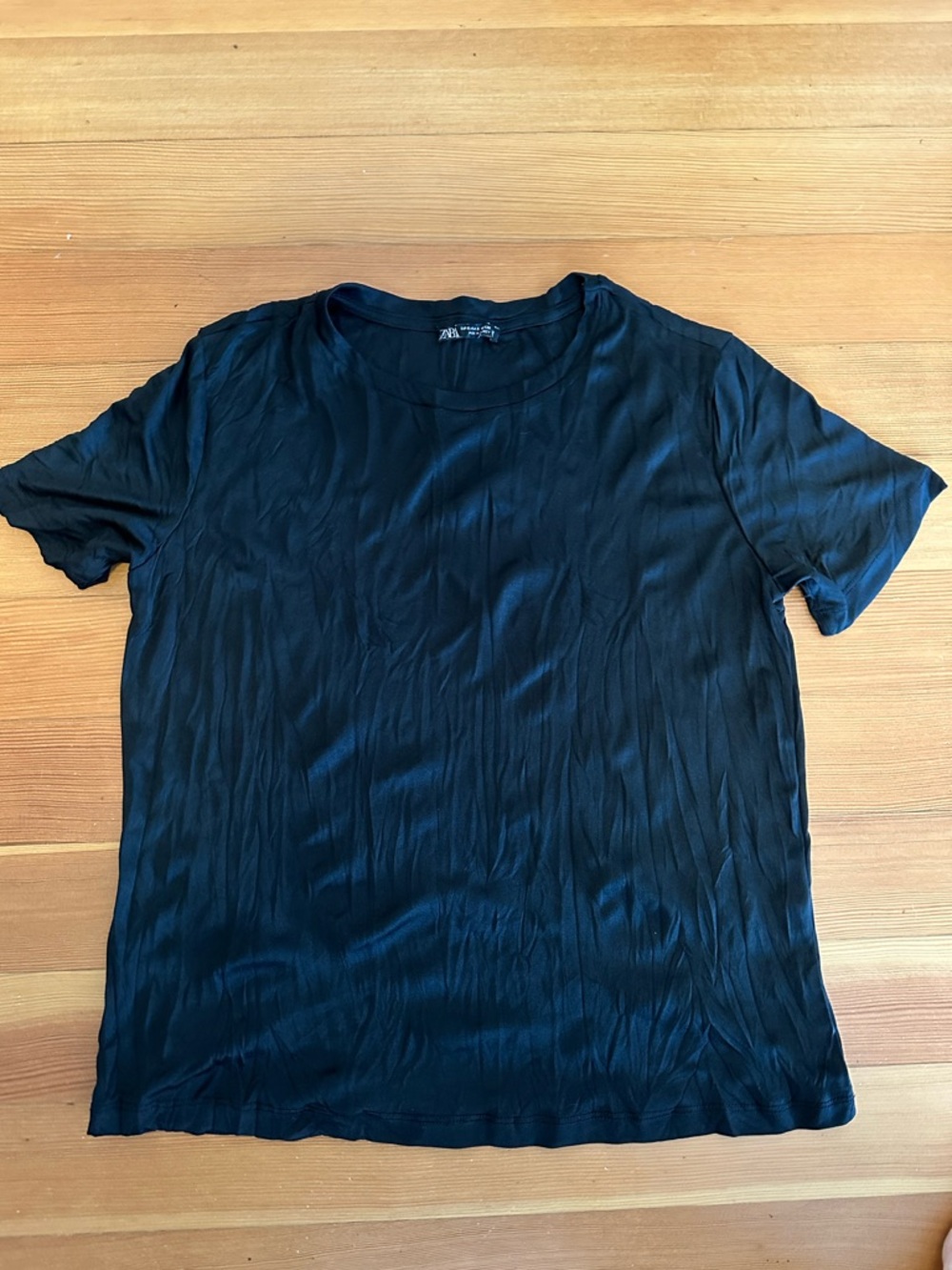 Zara Black Short Sleeve Crew Neck Tee